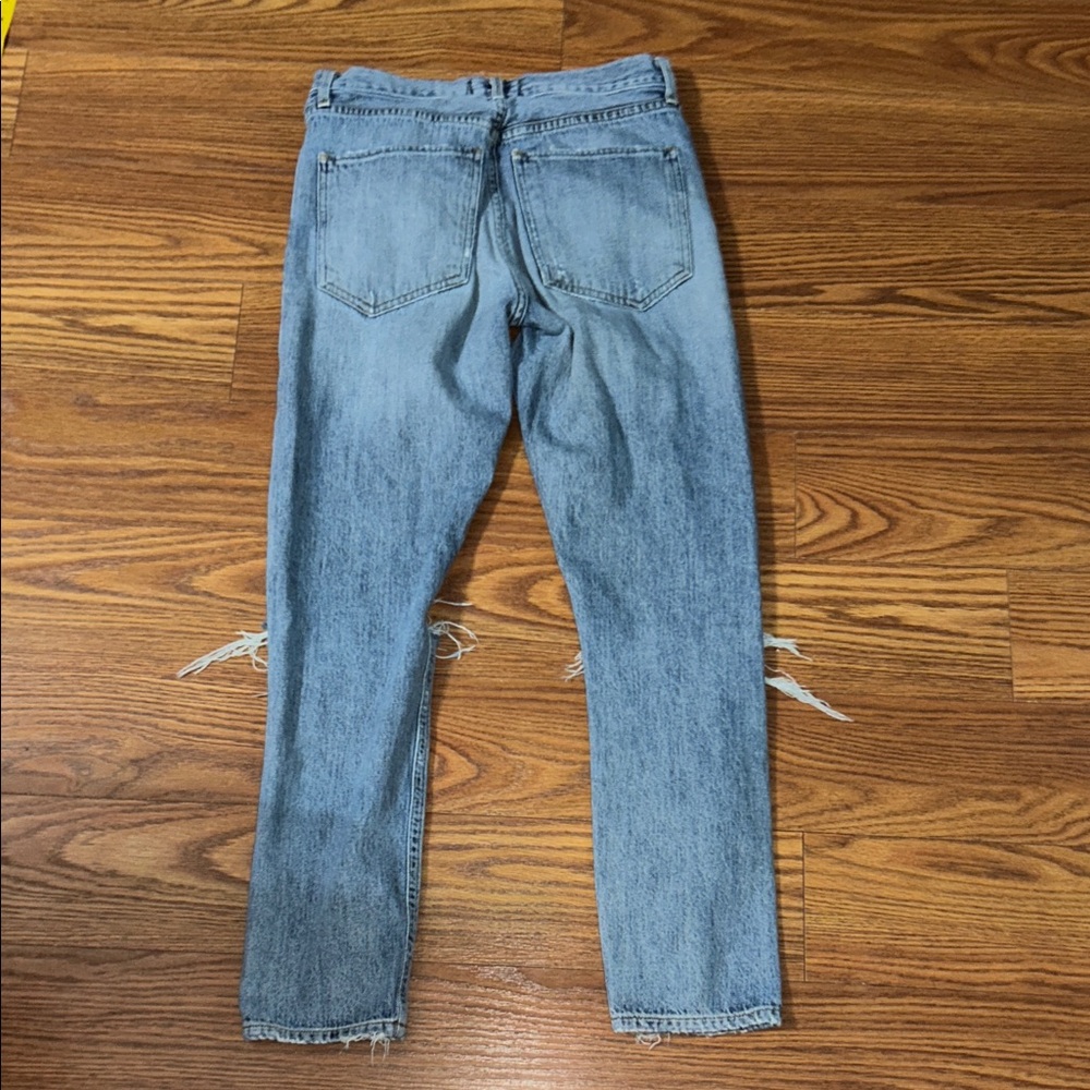 AGOLDE Women's 25 Riley High Rise Straight Crop Distressed Ankle Length Jean - Picture 9 of 9